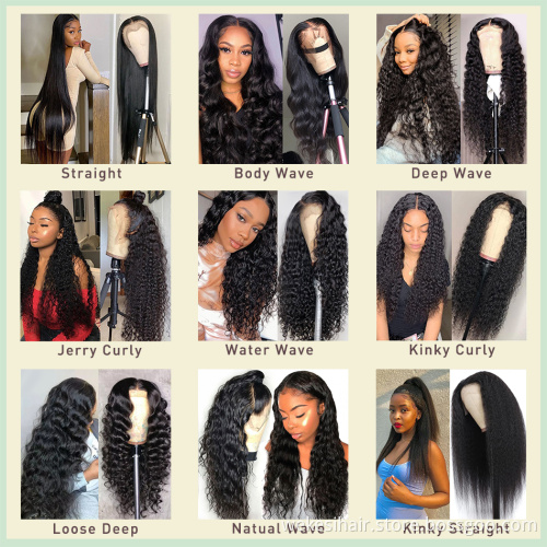 China Natural Color Long Swiss Lace Straight Hair Wig For Black Women 100% Raw Indian Human Hair Lace Front Wig